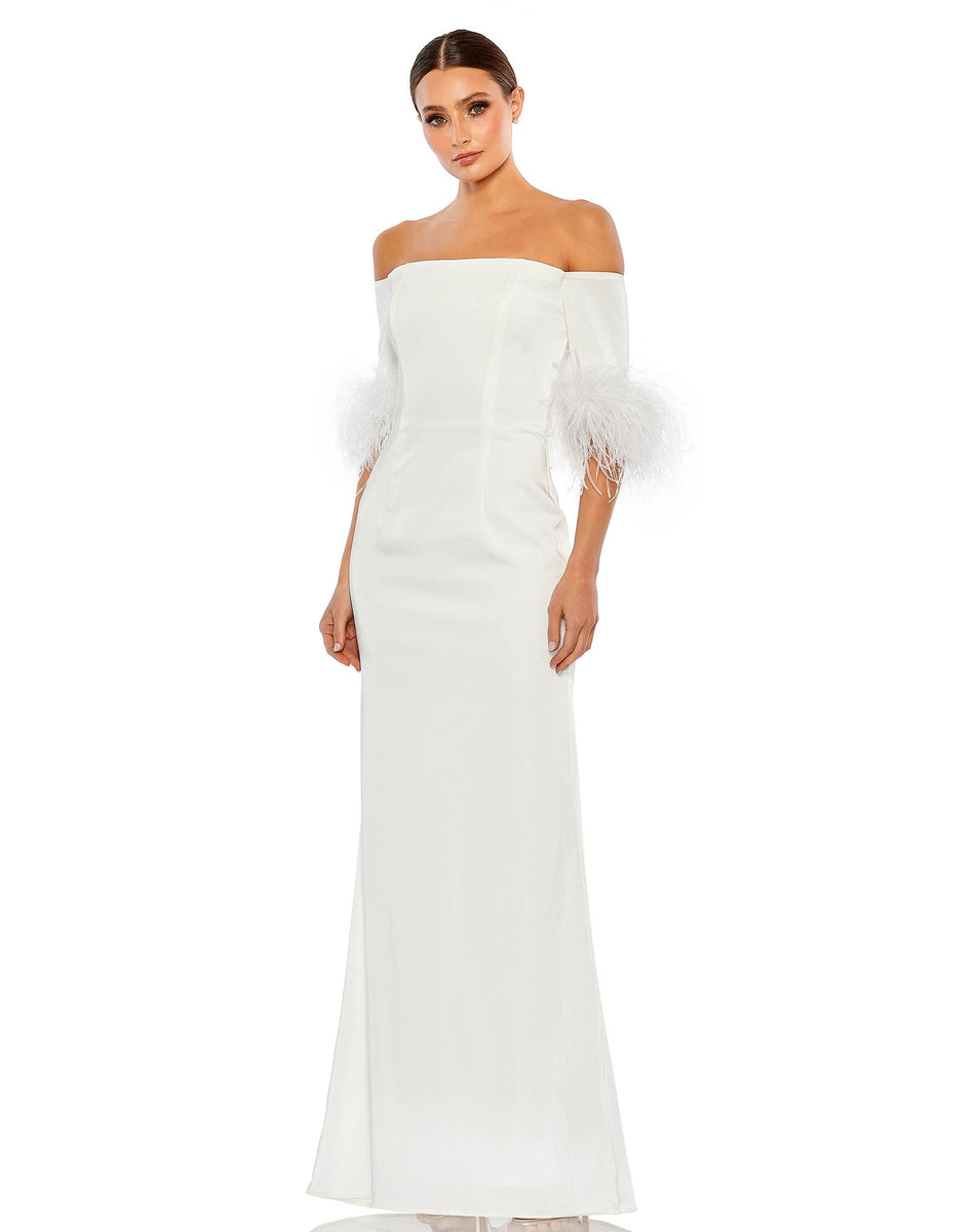 mac duggal white mermaid dress Mac Duggal Dress 11441