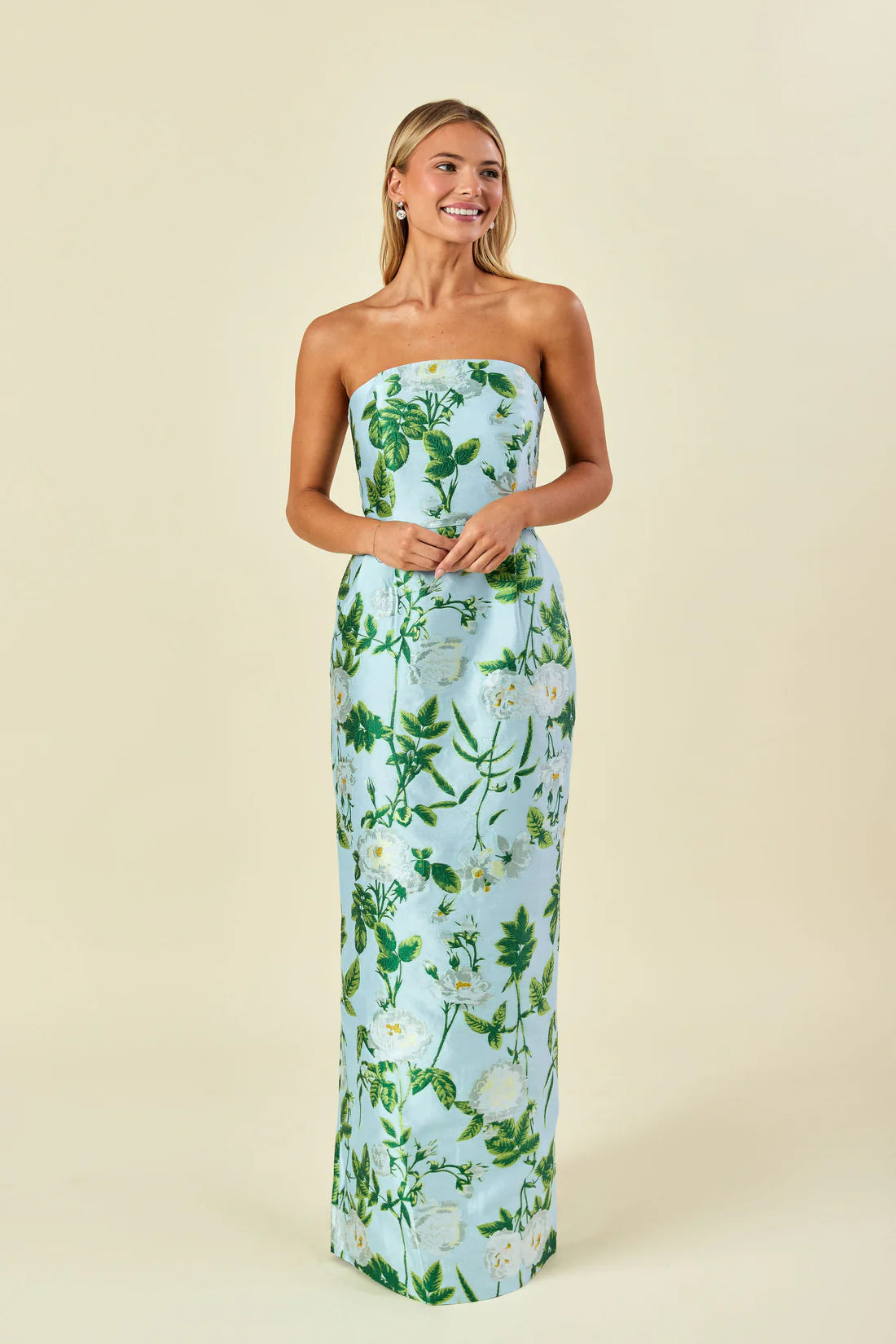 Hannah Bodice with Brunch Skirt in Camellia Jacquard Alice Blue Hannah Bodice with Brunch Skirt in Camellia Jacquard Alice Blue