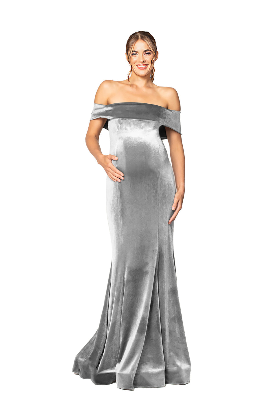 Bari Jay Maternity Bridesmaid Dress 2090-M Silver