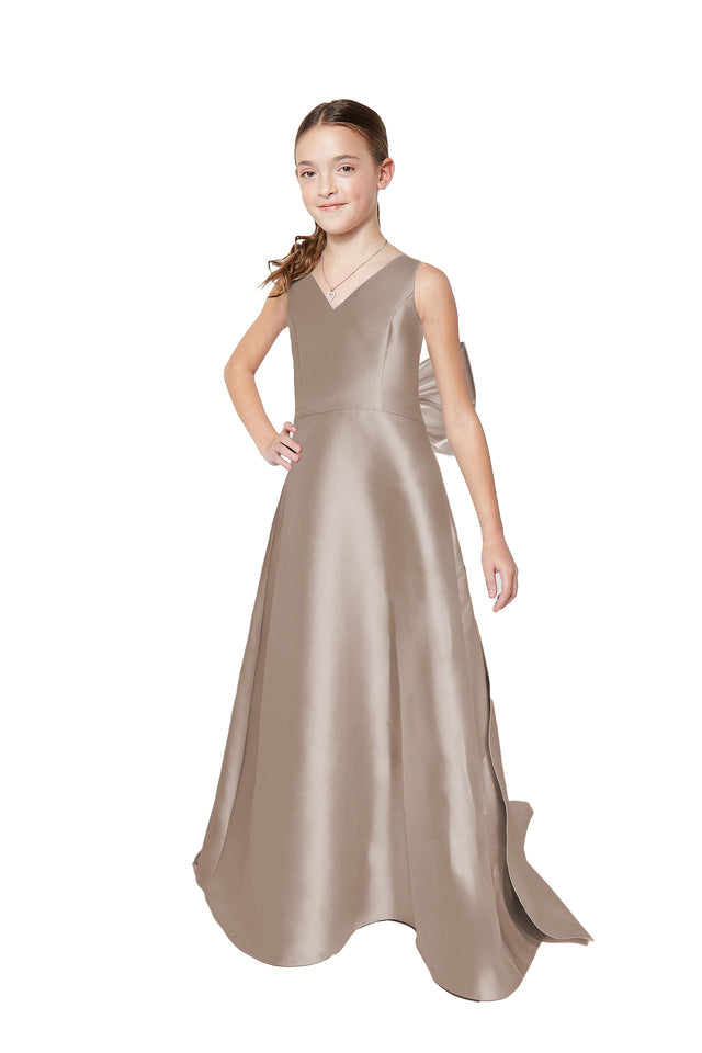 taupe junior bridesmaid dresses 2407-JR taupe color bridesmaid dresses