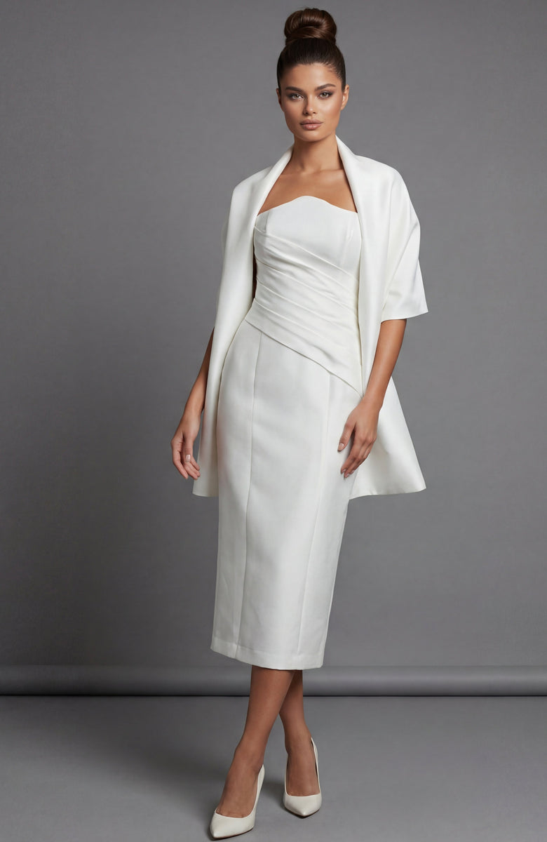 Jovani Strapless Dress With Structured Wrap Detail 51635 | Bella