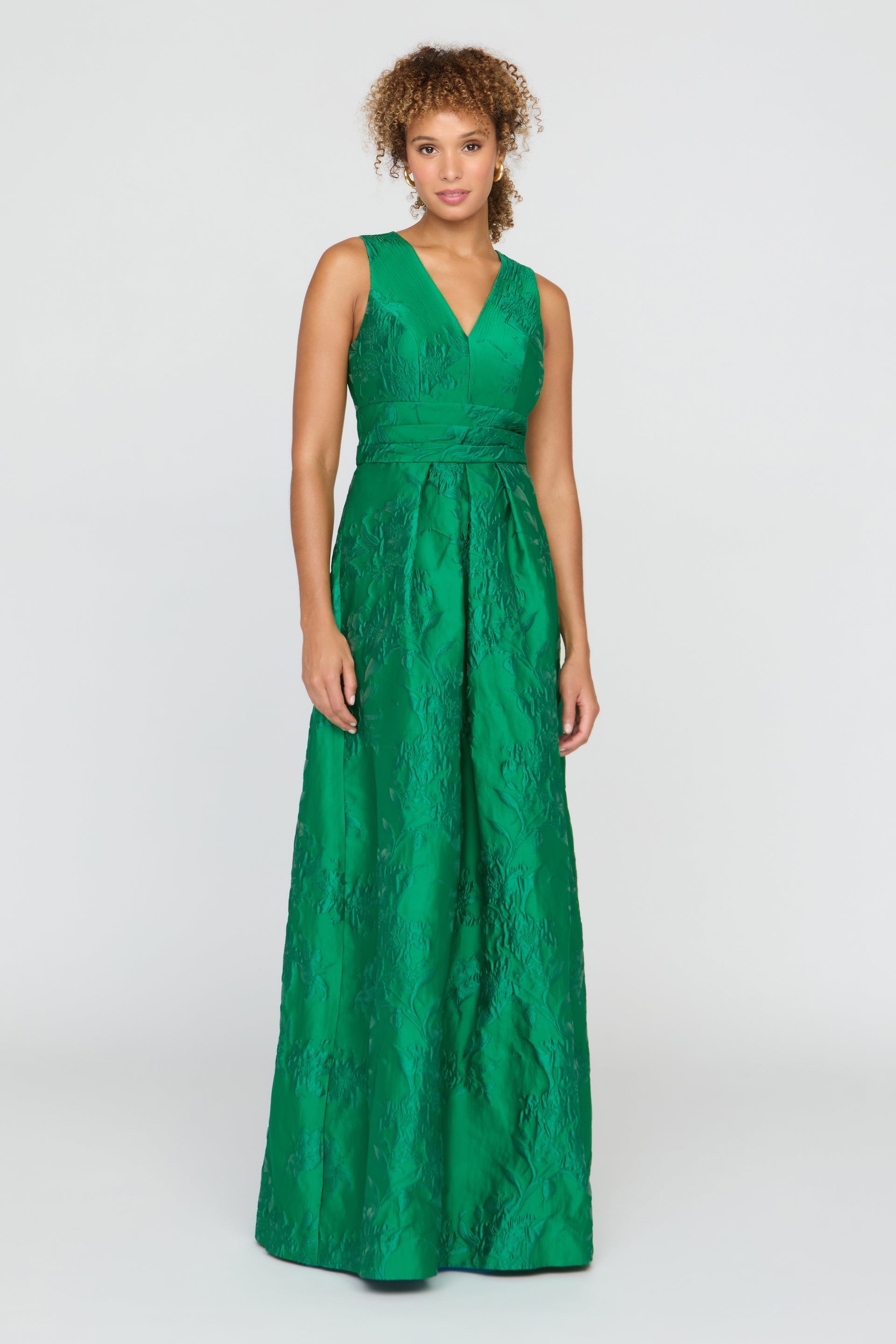kay unger green dress Kay Unger "Tierney" Floral Tea Length Dress 55112448