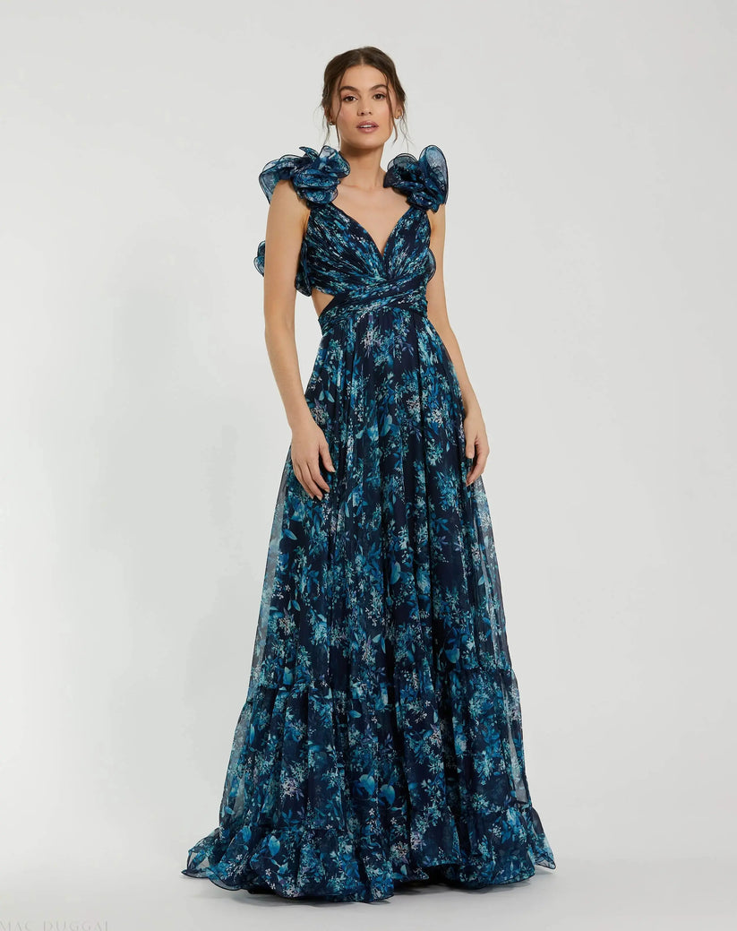 macdougall dress Multicolor Floral V-Neck Ruffle Maxi Dress main image 1