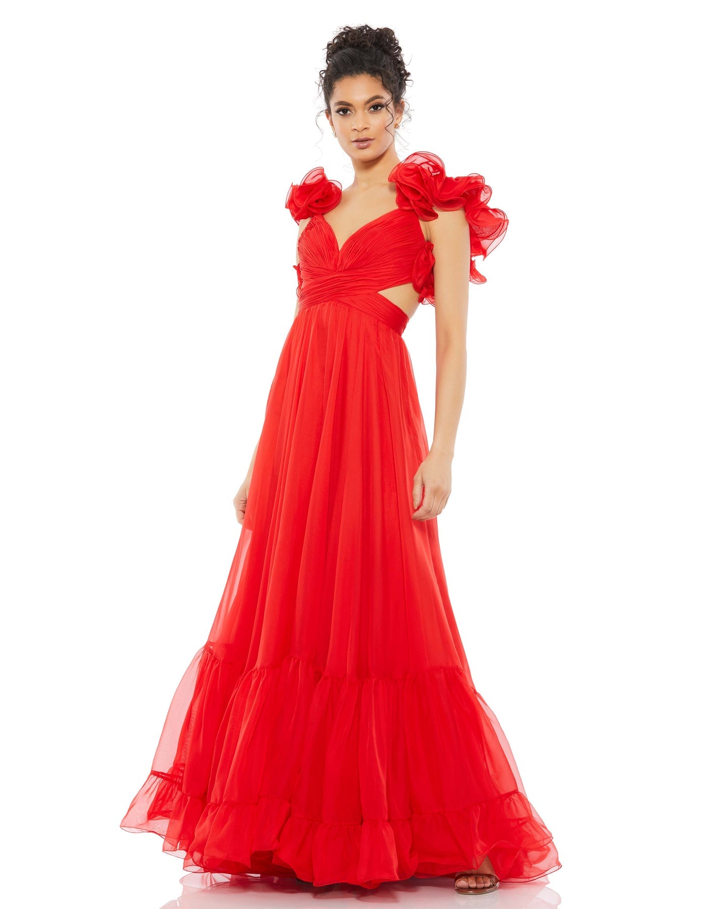 Mac Duggal ホルターミディドレス Blue Pleated Halter Neck Flowy Mini Trapeze Dress - Mac Duggal
