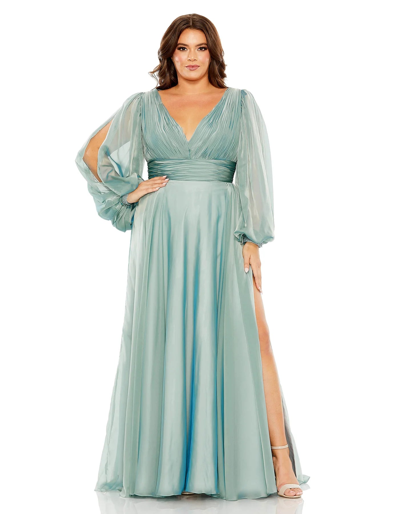 関税送料込【MAC DUGGAL】ロング ドレス パフスリーブ ブルー 68431_FBU_Default_1_WS_1800x18