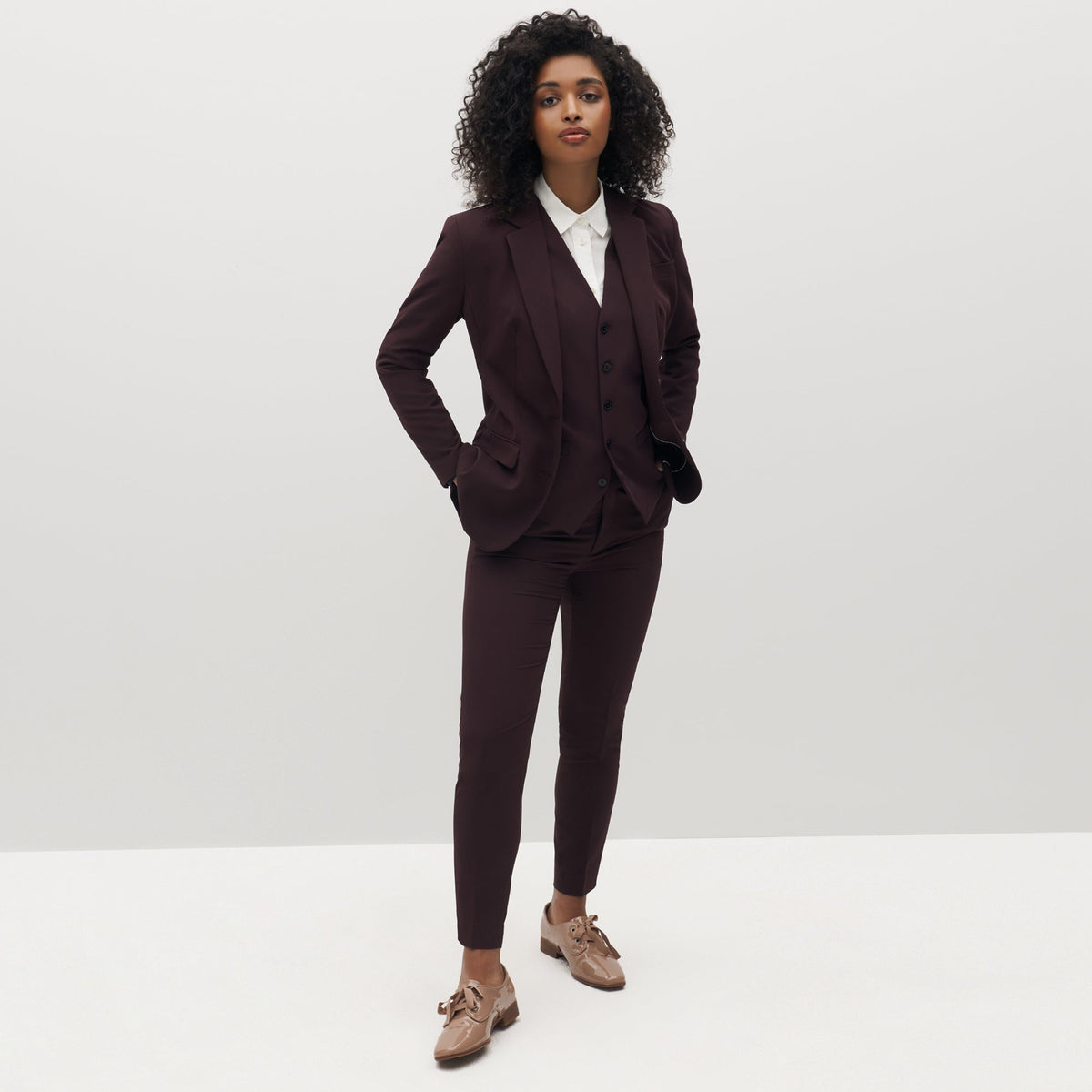 Burgundy dress jacket womens best sale