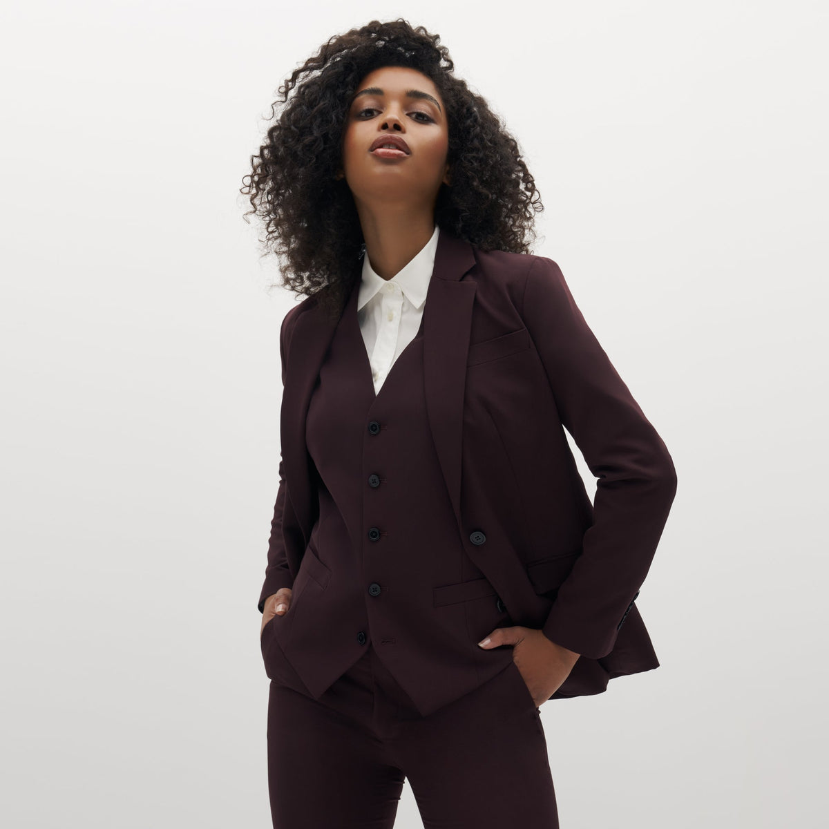 Women s Burgundy Suit Jacket Bella Bridesmaids