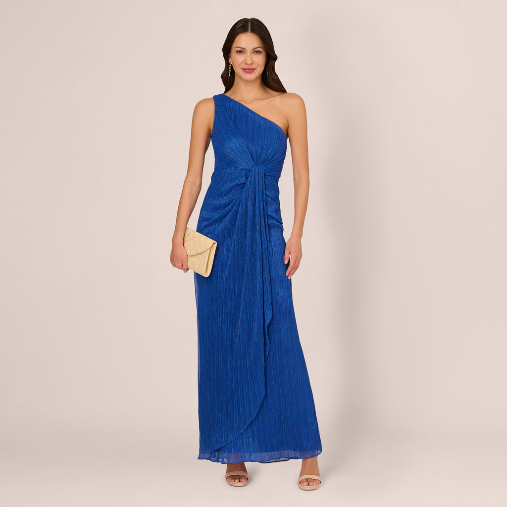 【海外限定】AdriannaPapell ドレス☆Adrianna by Blue Stretch Adrianna Papell Stretch Mesh Surplice Spaghetti Strap