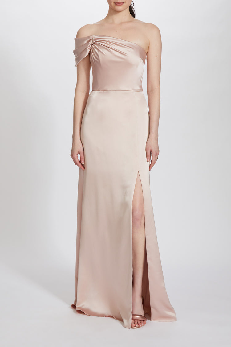 Amsale one cheap shoulder bridesmaid dress