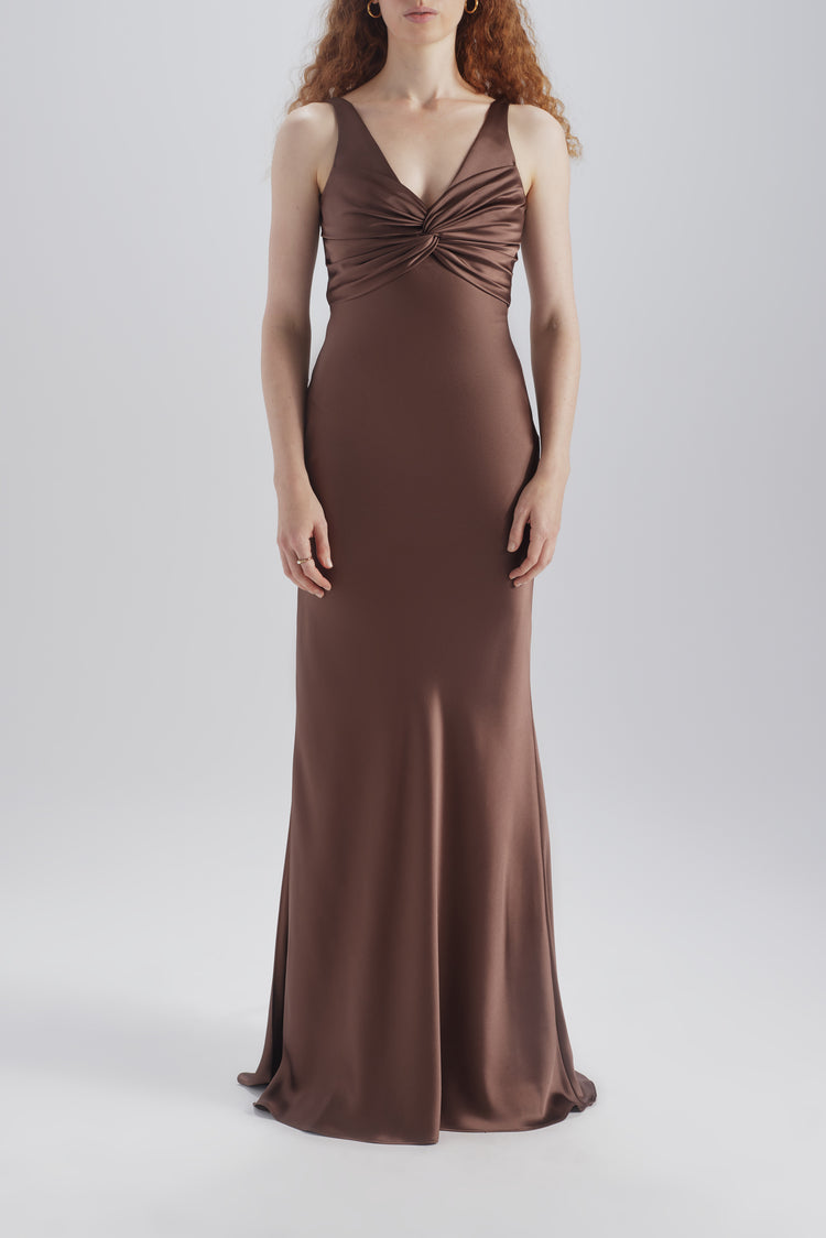 blue dress for baby girl Amsale Bridesmaid Dress Judy GB346S Truffle