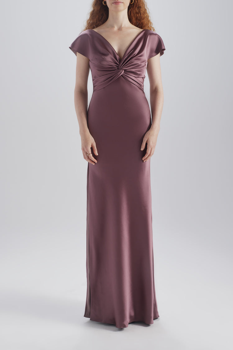 Amsale Bridesmaid Dress Linda GB347S Cayenne