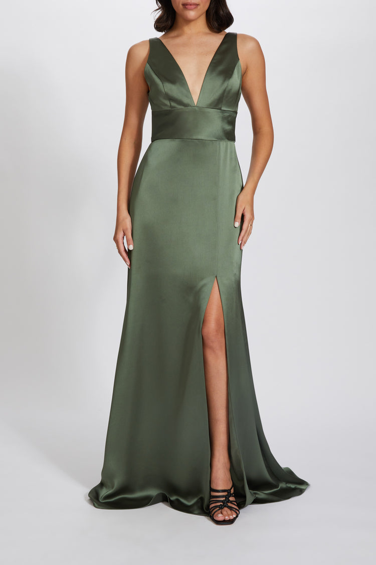 Amsale Bridesmaid Dress Sariah GB255S Truffle