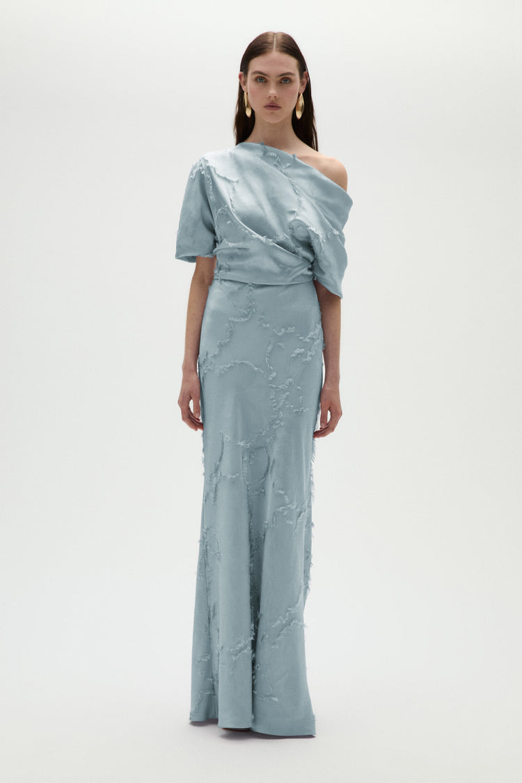 amsale off the shoulder shift dress Amsale P437S