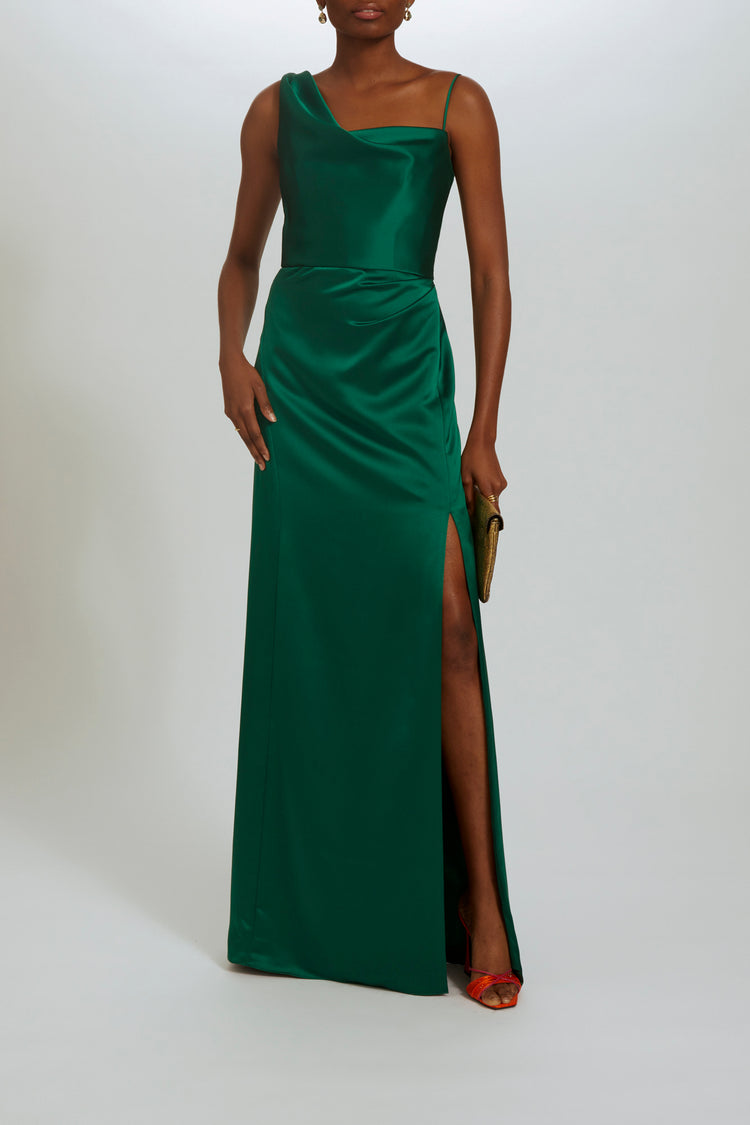 ZW COLLECTION SHOULDER PAD DRESS - Emerald
