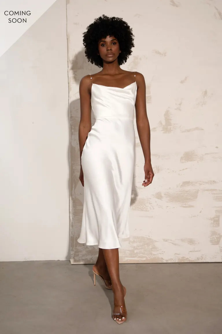 Ivory Pearl Silk Midi Skirt  Shop Women's Luxury Silk Slip Skirts