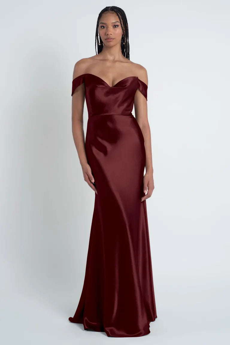 hibiscus bridesmaid dresses Jenny Yoo Halle Halter Chiffon Gown, Hibiscus, 2