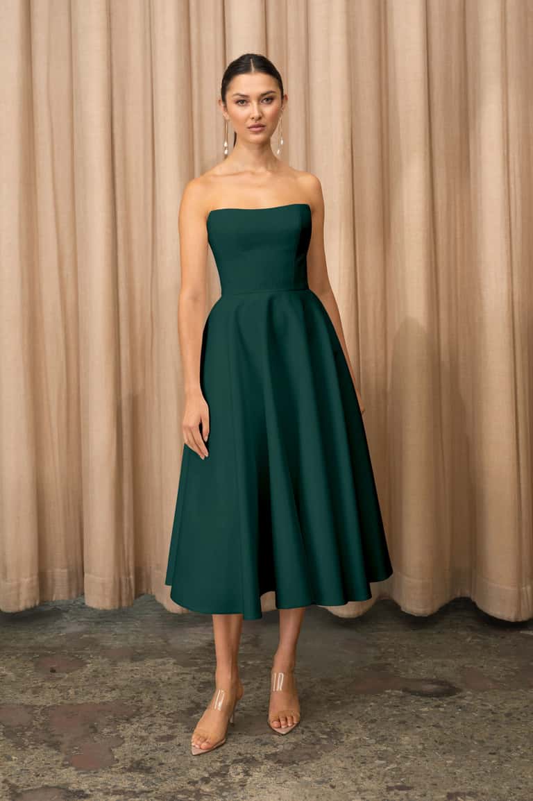 green emerald velvet dress Kia Moore Carrie Dress main image 0