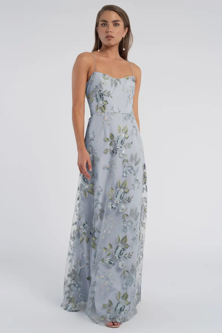 Jenny yoo claire floral embroidered gown hotsell