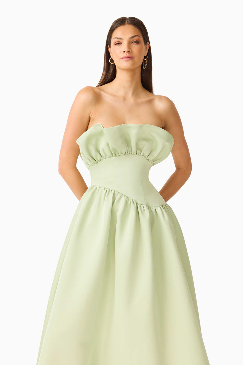 green emerald velvet dress Elegant Sage Madrid Gown - Formal Dresses
