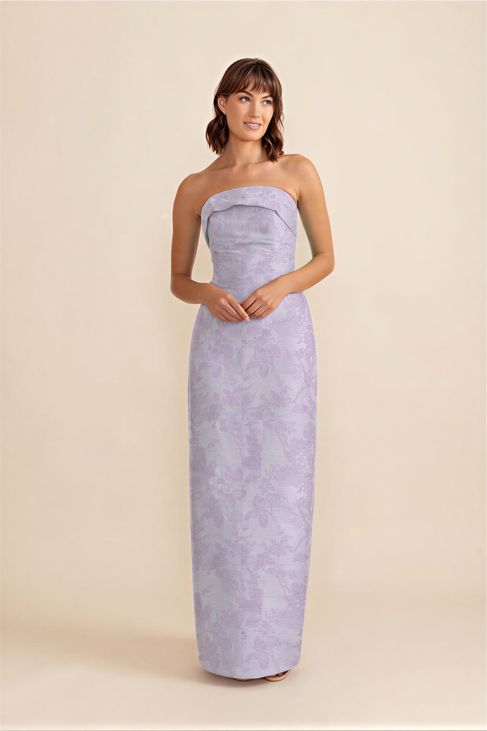 Eva Bodice with Straight Skirt in Garden Flora
