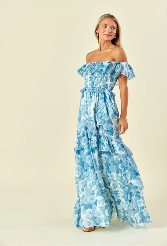 lulakate dresses LulaKate Ellison Dress English Garden Blue
