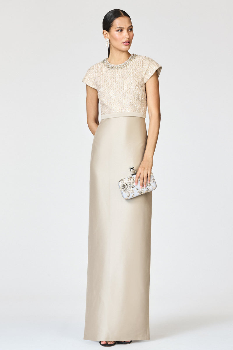 Sachin & Babi Isla Gown in Pewter | Bella Bridesmaids