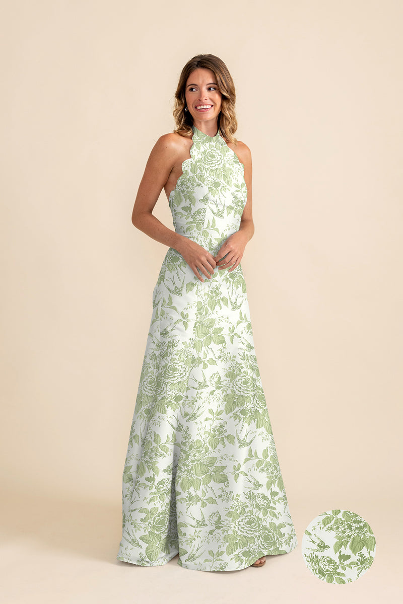 Margot Bodice with Trumpet Skirt in Garden Flora | Bella Bridesmaids