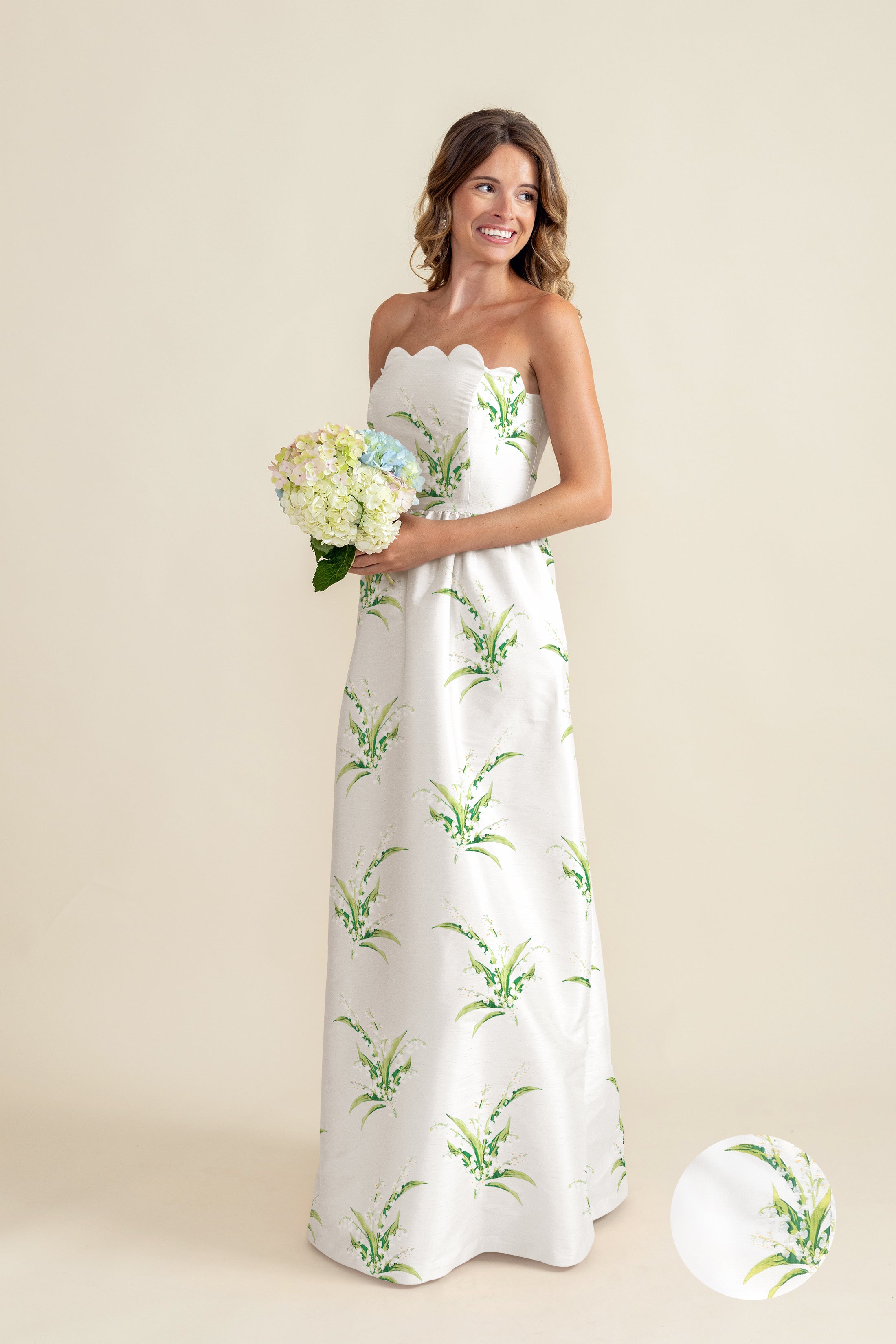 Hayes Bodice with Gathered Skirt in Lily of the Valley Jacquard Hayes Bodice with Gathered Skirt in Lily of the Valley Jacquard
