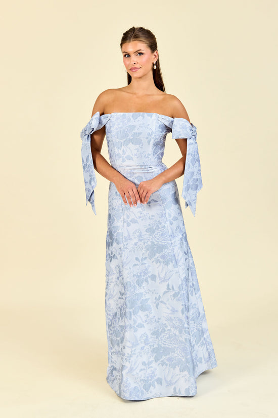 Julie Bodice with Flute Skirt in Daisy Jacquard | Bella Bridesmaids