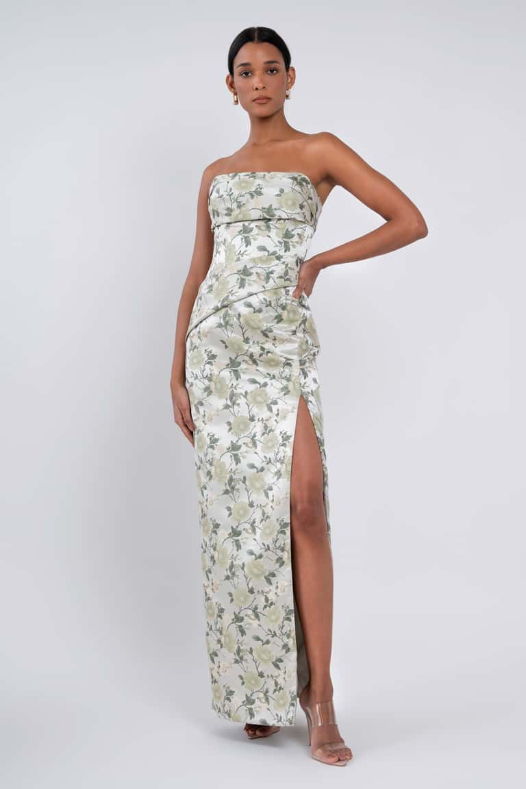 kenna silk dress Kenna Sage Maxi Dress - US 6