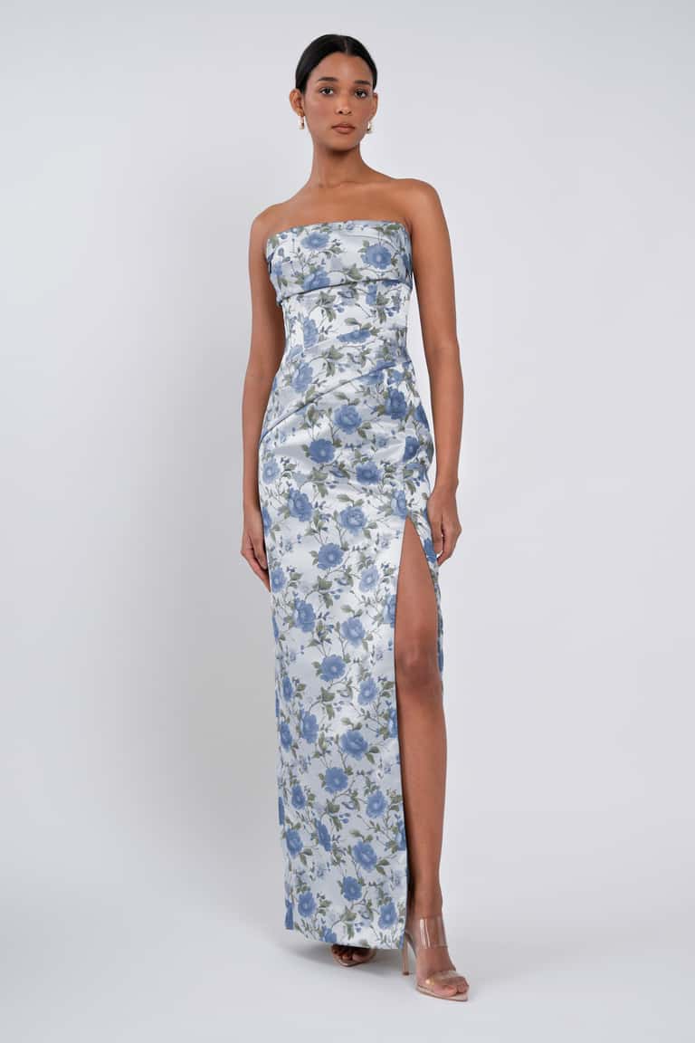 Jenny Yoo Bridesmaid Dress Kenna Whisper Blue Sweetbriar Jacquard