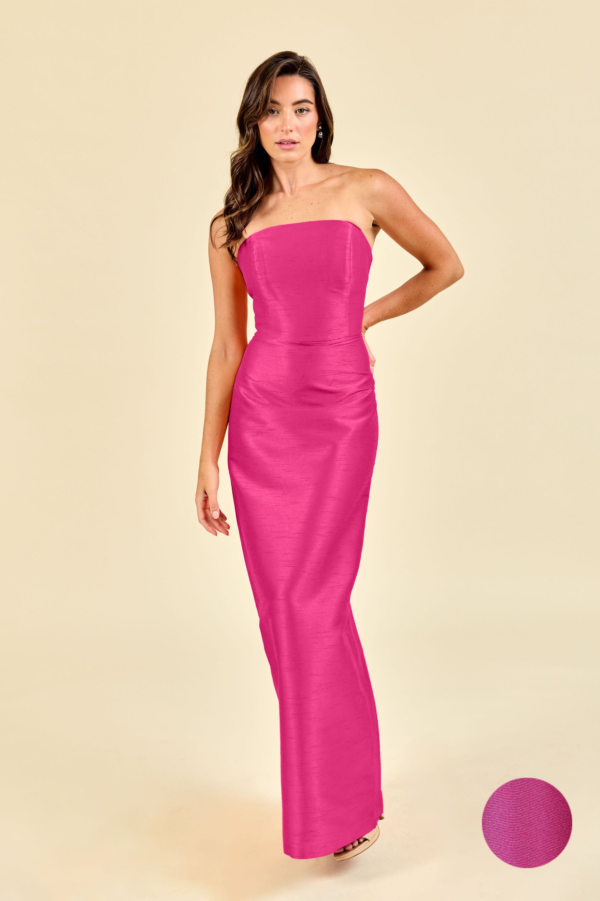 Hannah Bodice With Straight Skirt in Drapey Bengaline