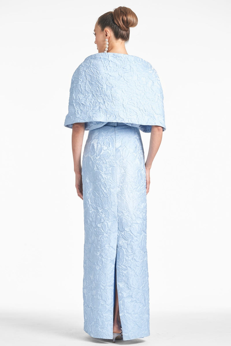 Robe Cocktail Sachin + Babi Ankasa – Soie Pailletée Bleu Canard & Beige – Taille 0