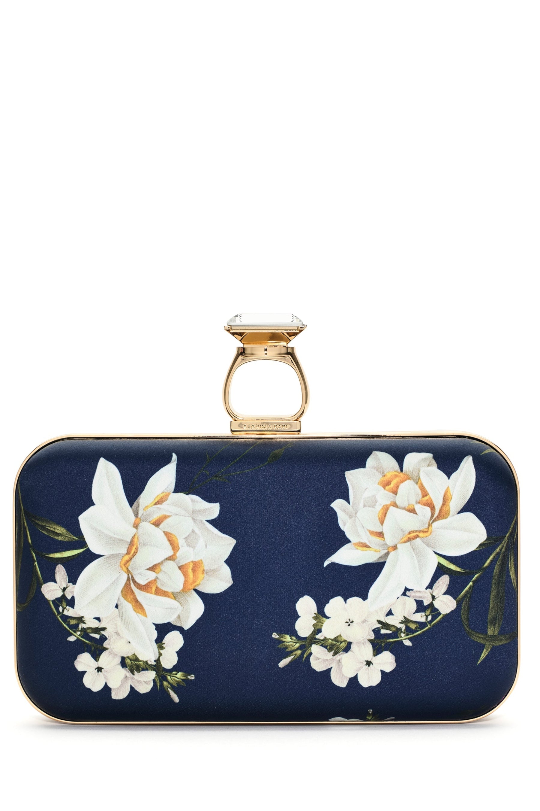 Sachin & Babi On The Rocks Clutch in Navy Narcissus | Bella