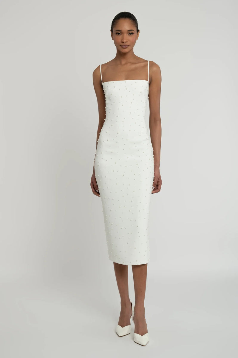 white midi dress nearby Oksana Size:3 Months + US numeric upload-20250616 Open Back Hot Pink framing your silhouette with