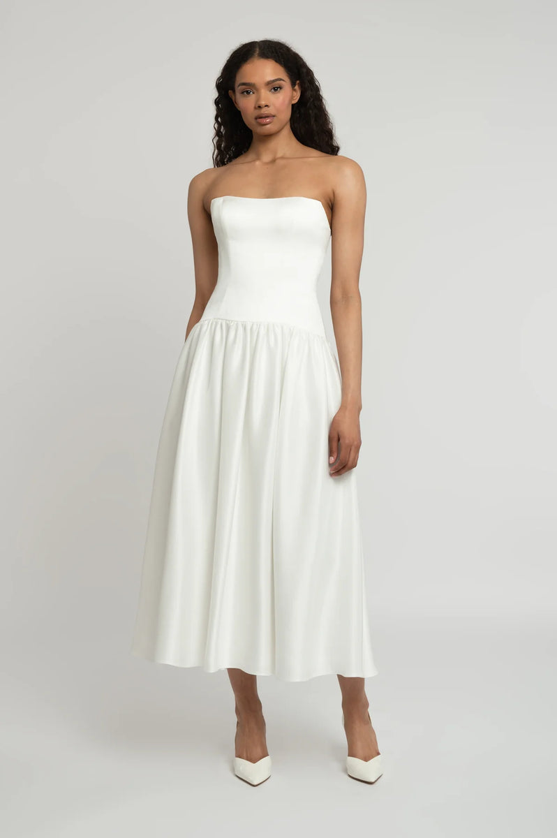 LOHEN ローヘン ブライトヤーンクルーニット　ホワイト Jenny Yoo Little White Dress Joanna | Bella Bridesmaids