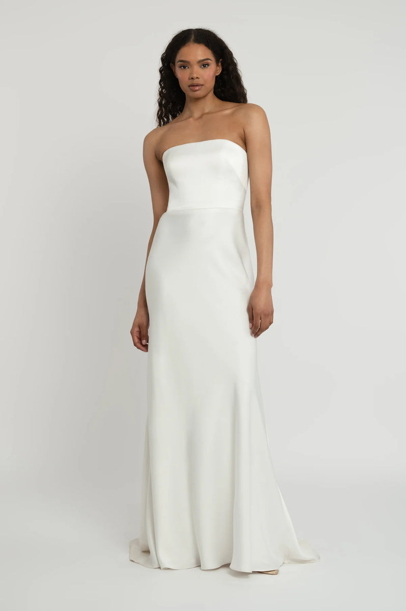 white strapless bridesmaid dress Marion Size:16 1/2 REG Wedding Dresses for Short minion tutu This style suits those