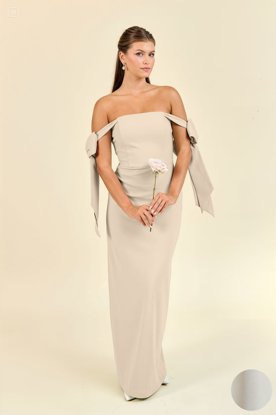 Julie Bodice With Brunch Skirt in Drapey Bengaline Sand
