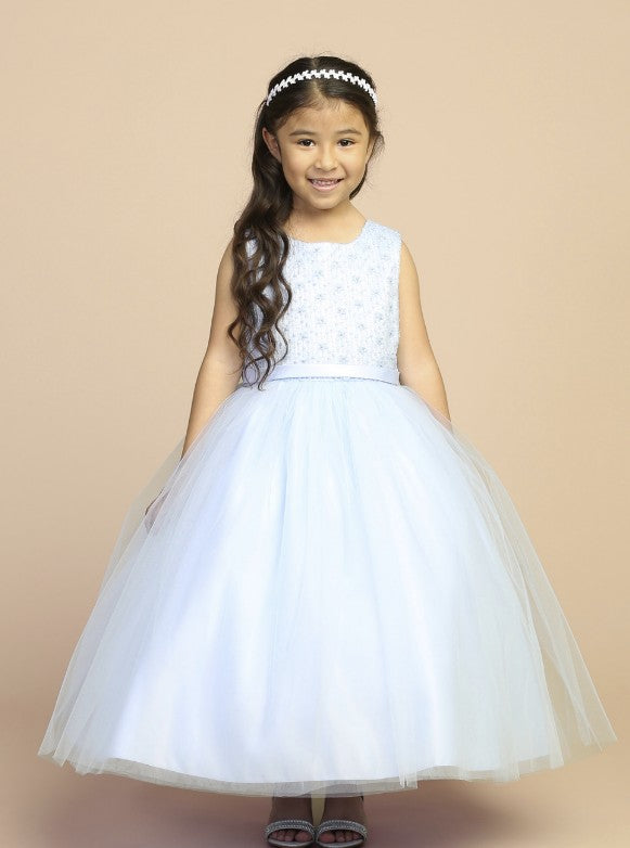 Tip Top Kids 5864 Flower Girl Dress Sky Blue