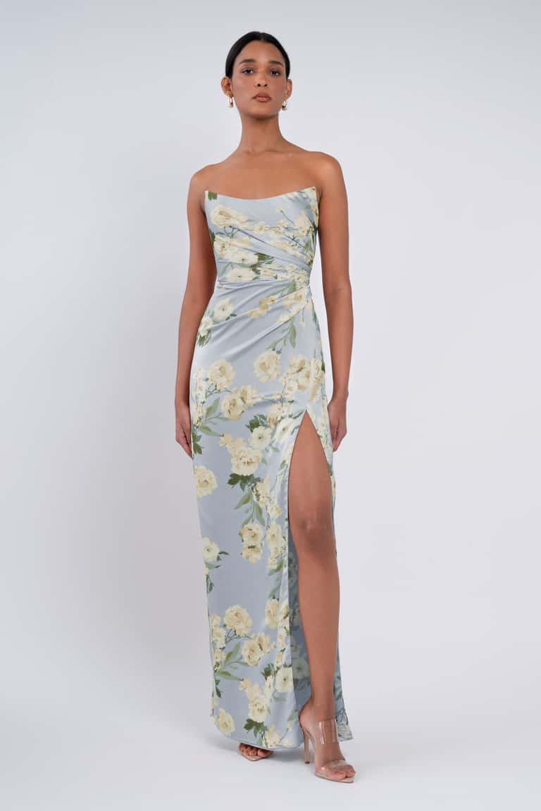 Jenny Yoo Bridesmaid Dress Victoria Print Whisper Blue Multi
