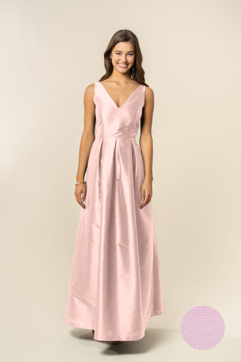 ballet pink bridesmaid dresses Blaise Black Satin Maxi Dress - US 8