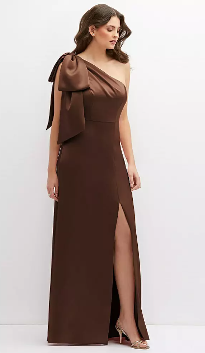 plus size brown bridesmaid dresses Chic Velvet Bell Sleeve Plus Size Bridesmaid Dress with Pleat  COCOMELODYCB0367PS main image 0