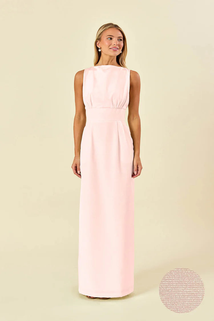 Sabrina Bodice With Brunch Skirt in Drapey Bengaline Blush Sabrina Bodice With Brunch Skirt in Drapey Bengaline Blush