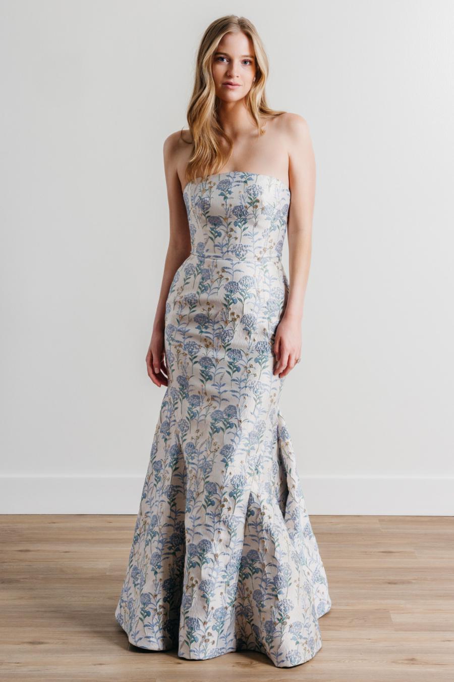 strapless open back dress by Watters Dress Claudia 32506