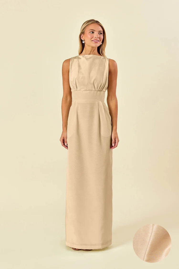 Sabrina Bodice with Straight Skirt in Shantung | Bella Bridesmaids
