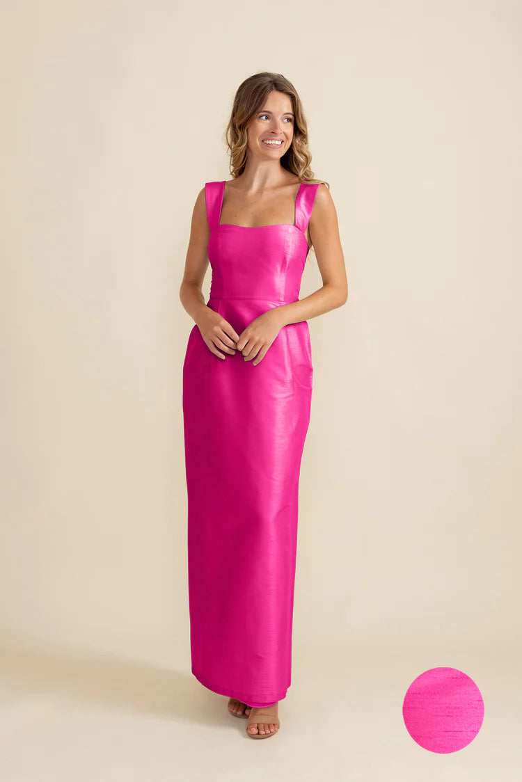 Beckett Bodice With Brunch Skirt in Shantung Fuchsia