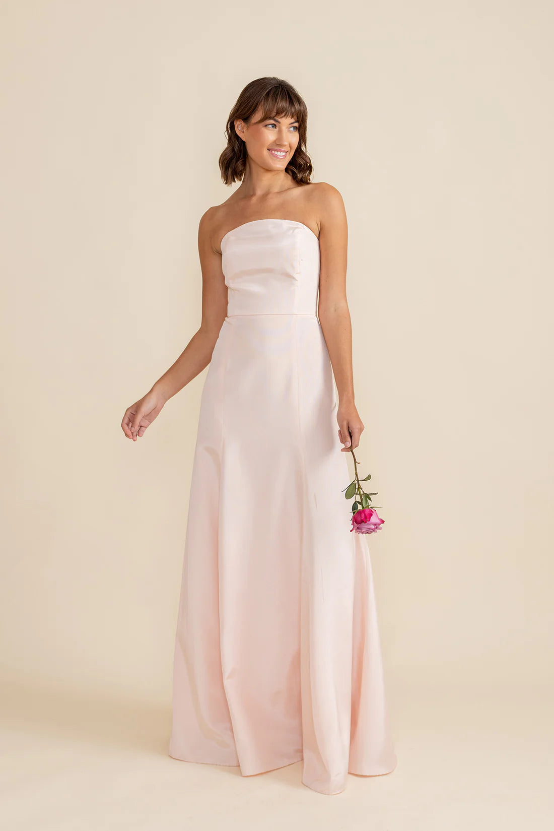 Hannah Bodice with Trumpet Skirt in Shantung Greenery