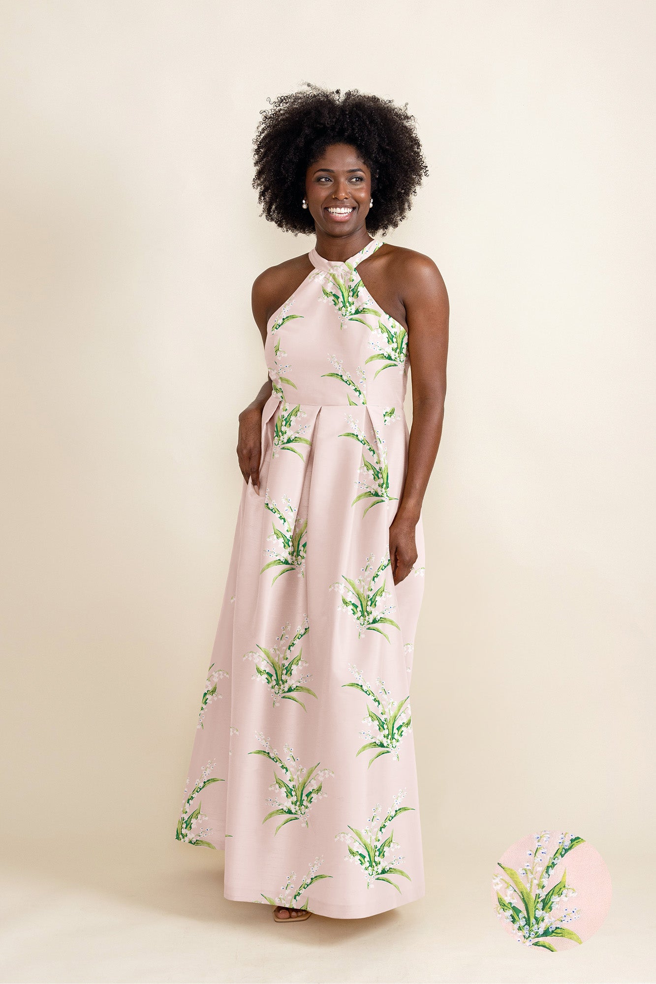 Abby Bodice with Dahlia Skirt in Lily of the Valley Jacquard