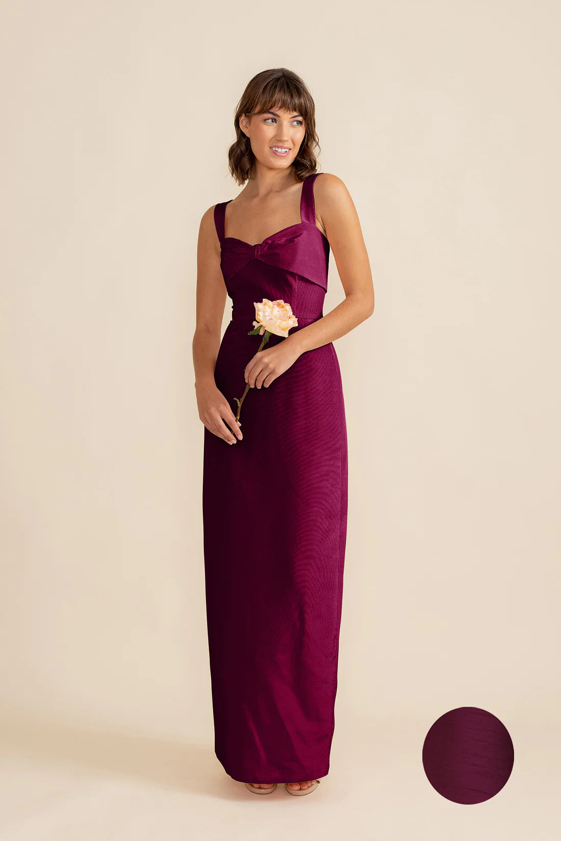 Grace Bodice with Straight Skirt in Shantung