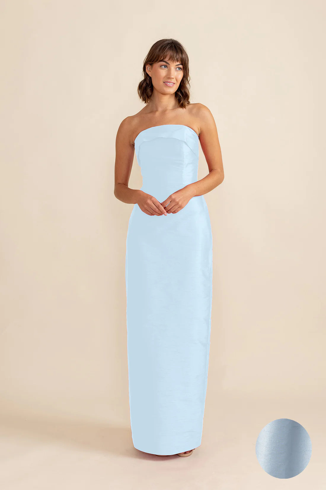 shantung bridesmaid dresses Beckett Bodice With Brunch Skirt in Shantung Greenery